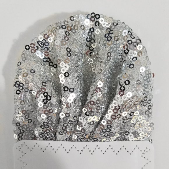 NEW Men's Sequin Pre-Folded Pocket Square Insert - Silver - Picture 4 of 5